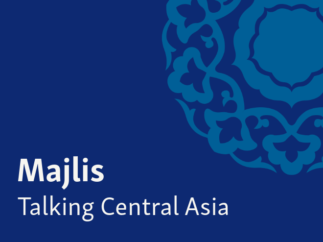 An image of the logo for the Majlis Podcast, which focus on Central Asian issues