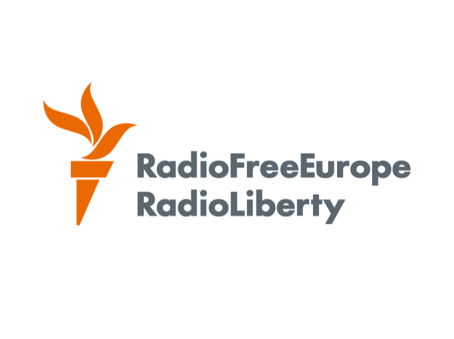 The RFE/RL logo: the words RadioFreeEurope/RadioLiberty to the right of an orange torch logo