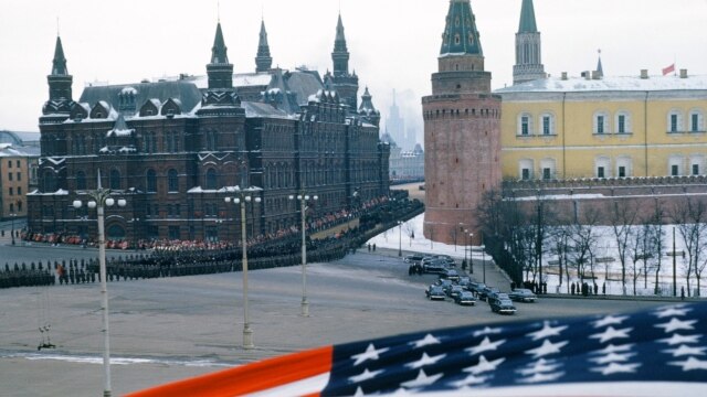 A scene from the March 9, 1953 funeral of Soviet leader Joseph Stalin, from the Archive of Martin Manhoff, a U.S. Army Major who took rare color photos of life in the U.S.S.R in the early 1950's.