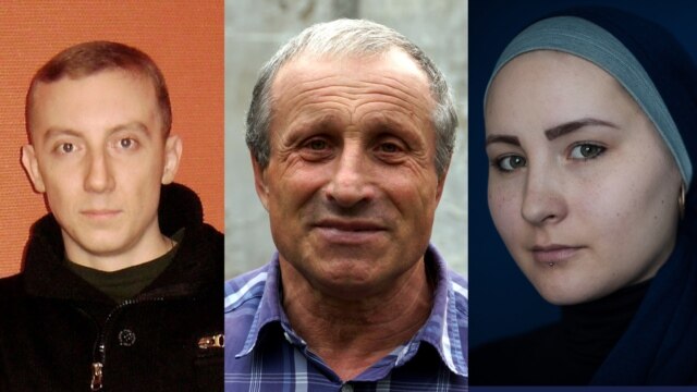 RFE/RL Ukrainian Service reporters Stanislav Aseyev, Mykola Semena, and Alina Smutko.